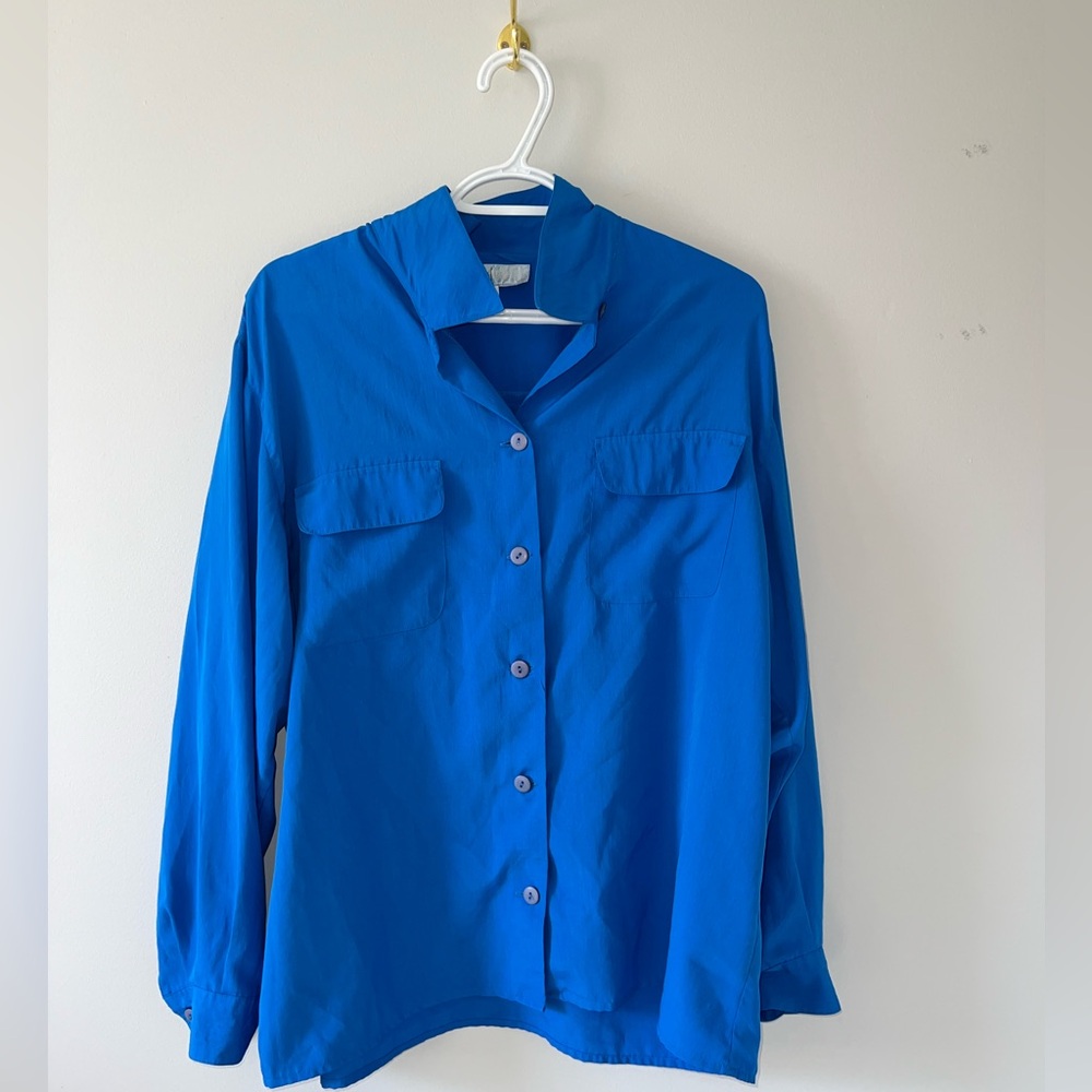 Fred David Royal Blue Lone Sleeved Button Up Shirt